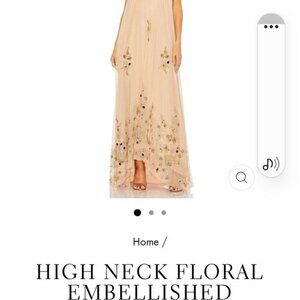 MacDuggal High Neck Floral Embellished Trapeze Gown (Size 8)